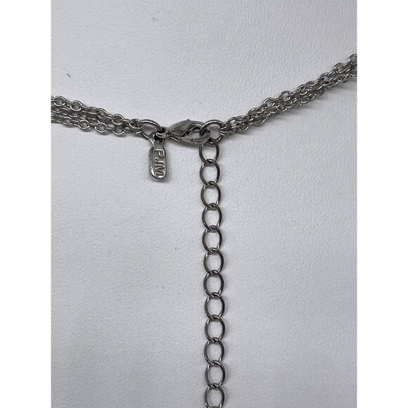 Rhinestone CROSS Pendant Silver-tone layered necklace Phoenix Jewelry - Picture 4 of 7